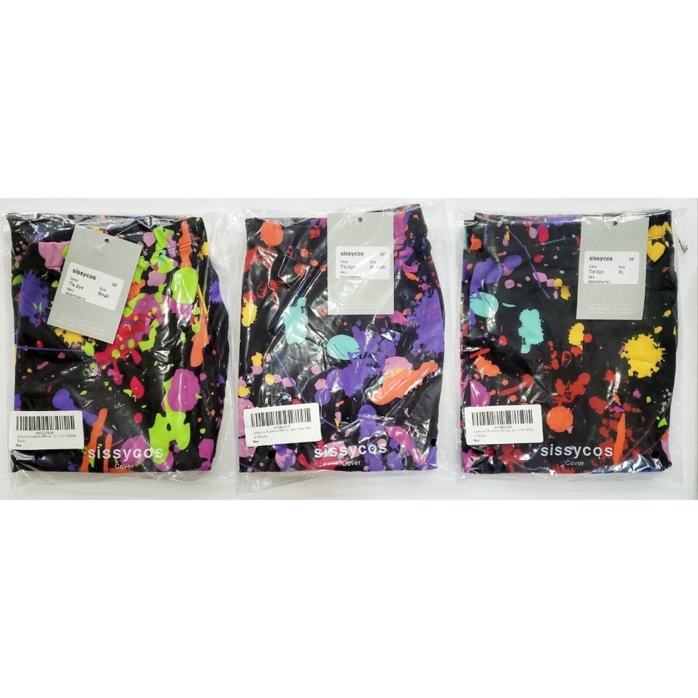 sissycos Women's Artistic Splash Printed 80s Leggings Brushed Buttery Soft Pants